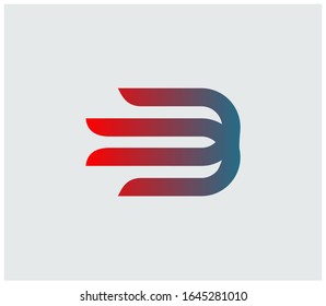 Abstract Initial letter B logo design 