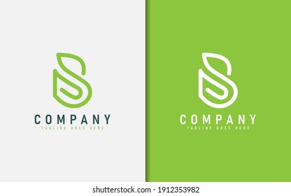 Abstract Initial Letter B Logo From Made Of Green Geometric Lines Shape. Vector Logo Illustration.