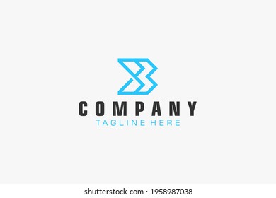 Abstract Initial Letter B Logo. Usable for Business, Technology and Branding Logos. Flat Vector Logo Design Template.