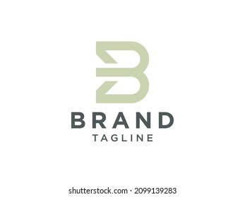 Abstraktes Logo für den Anfangsbuchstaben B. Braun mit Linie. Für Unternehmens- und Technologielogos geeignet. Flaches Vectorlogo-Design-Vorlagenelement.
