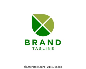 Resumen Logo De La Letra Inicial B. Estilo Lineal Verde aislado en fondo blanco. Usable para Logos de Negocios y Tecnología. Elemento de plantilla de diseño de logotipo de vectores planos.