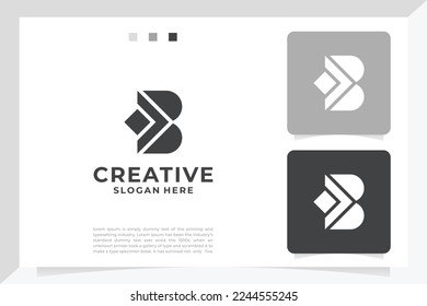 Abstract Initial Letter B Logo. Flat Vector Logo Design Template Element.