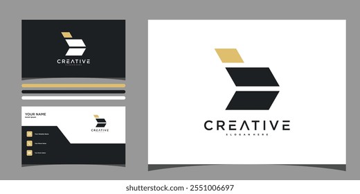 Logotipo inicial Abstractas de la letra B y diseño de la tarjeta de visita. Vector de Premium