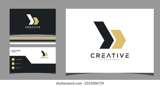 Logotipo inicial Abstractas de la letra B y diseño de la tarjeta de visita. Vector de Premium