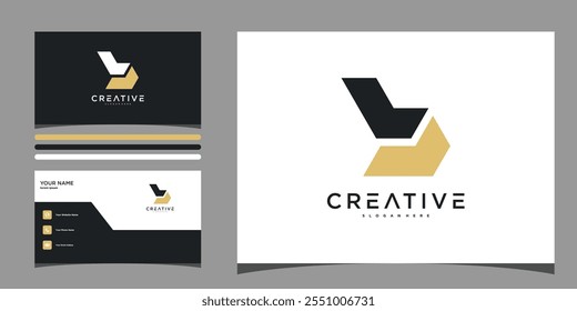 Logotipo inicial Abstractas de la letra B y diseño de la tarjeta de visita. Vector de Premium