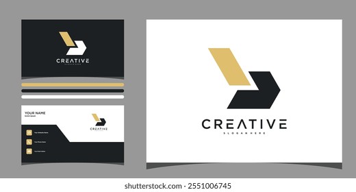 Logotipo inicial Abstractas de la letra B y diseño de la tarjeta de visita. Vector de Premium