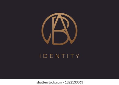 Abstract initial letter B and A logo,usable for branding and business logos, Flat Logo Design Template, vector illustration