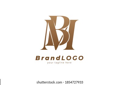 Abstract initial letter B and M logo,usable for branding and business logos, Flat Logo Design Template, vector illustration