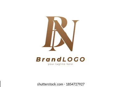 Abstract initial letter B and N logo,usable for branding and business logos, Flat Logo Design Template, vector illustration