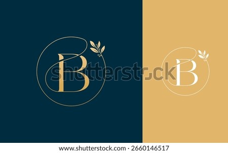Abstract Initial letter B with nature leaf logo design vector illustration