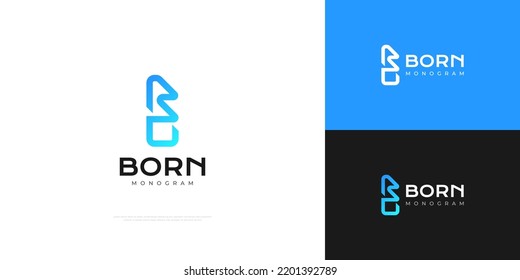 Abstract Initial Letter B and O Logo in Blue Gradient. BO Monogram Logo Design for Business and Technology Logo