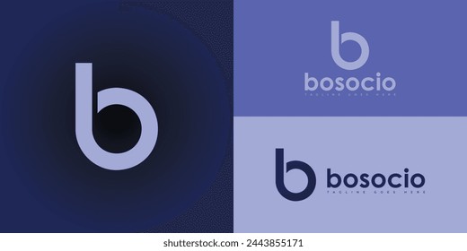 Logo de la letra inicial abstracta B y O en color violeta aislado en múltiples fondos aplicado para el diseño del logotipo de la plataforma social también adecuado para las marcas o empresas que tienen nombre inicial BO u OB