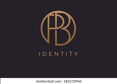 Abstract initial letter B and P logo,usable for branding and business logos, Flat Logo Design Template, vector illustration