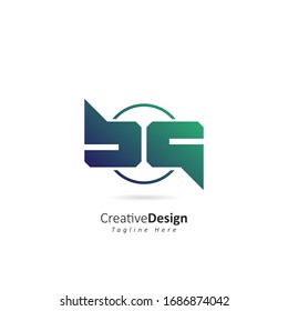 Abstract Initial Letter B Q Logo with Circle. Design Vector Template for Company Icon