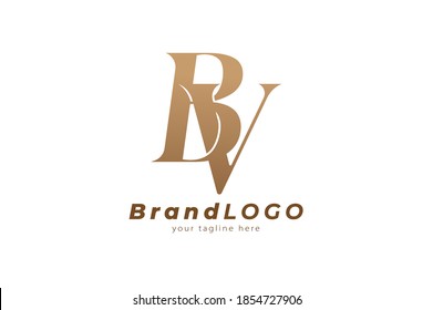 Abstract initial letter B and V logo,usable for branding and business logos, Flat Logo Design Template, vector illustration