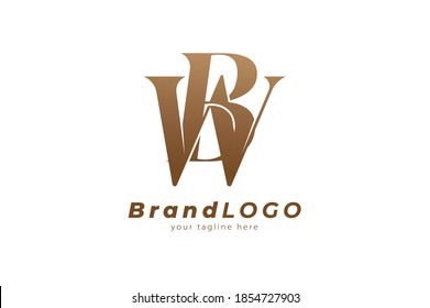 Abstract initial letter B and W logo,usable for branding and business logos, Flat Logo Design Template, vector illustration
