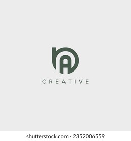 Abstract initial letter BA AB logo design template - vector.