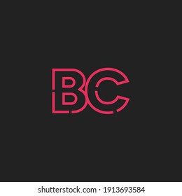 Abstract Initial Letter BC Logo. Line Style isolated. Usable for Business and Technology Logos. Flat Vector Logo Design Template Element.