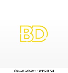 Abstract Initial Letter BD Logo. Line Style isolated. Usable for Business and Technology Logos. Flat Vector Logo Design Template Element.