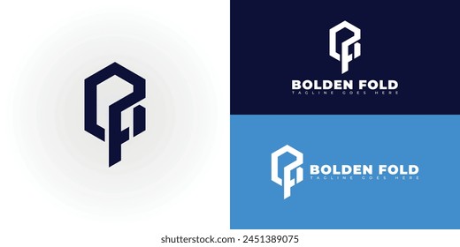 Abstract initial letter BF or FB logo in deep blue color isolated on multiple background colors. The logo is suitable for training and fitness business logo icons to design inspiration templates.