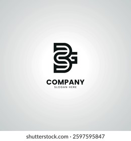 Abstract Initial Letter BG GB Modern Unique Logo Design Vector.