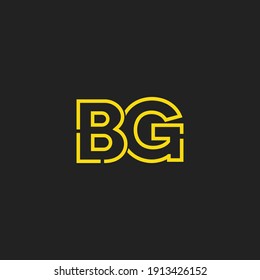 Abstract Initial Letter BG Logo. Line Style isolated. Usable for Business and Technology Logos. Flat Vector Logo Design Template Element.