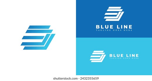 Abstract initial letter BL or LB logo in blue color isolated in multiple background colors applied for tax consultant company logo also suitable for the brands or companies have initial name LB or BL.