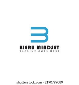 Abstract initial letter BM or MB logo in blue color isolated in white background applied for business and consulting company logo also suitable for the brands or companies have initial name MB or BM.