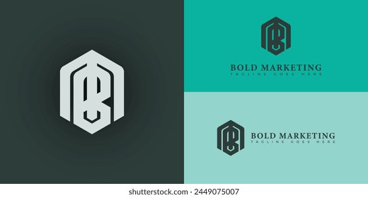 Abstractas letra inicial BM o MB logo en color verde aislado en múltiples colores de fondo. El logotipo es adecuado para los iconos del logotipo de la empresa consultora de marketing para diseñar Plantillas de inspiración.