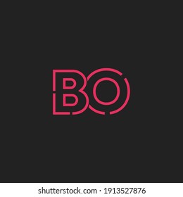 Abstract Initial Letter BO Logo. Line Style isolated. Usable for Business and Technology Logos. Flat Vector Logo Design Template Element.