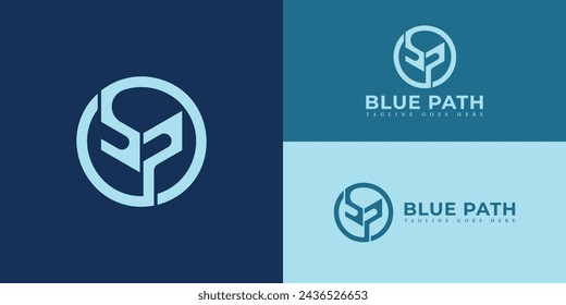 Abstract initial letter BP or PB logo in soft blue color isolated in multiple blue background colors. Initial BP or PB Letter Linked Logo design applied for business and consulting company logo design