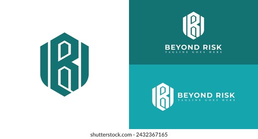Abstract initial letter BR or RB logo in blue cyan color isolated in multiple backgrounds applied for financial services firm logo also suitable for the brands or companies have initial name RB or BR.