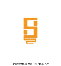 Abstract Initial Letter BS Logo In Orange Color Isolated In White Background Applied For Solar Sales Company Logo Also Suitable For The Brands Or Companies That Have Initial Name SB