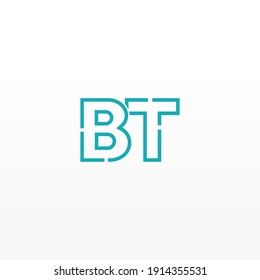 Abstract Initial Letter BT Logo. Line Style isolated. Usable for Business and Technology Logos. Flat Vector Logo Design Template Element.