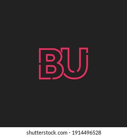 Abstract Initial Letter BU Logo. Line Style isolated. Usable for Business and Technology Logos. Flat Vector Logo Design Template Element.