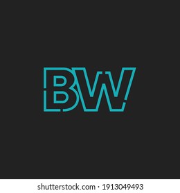 Resumen de la carta inicial con el logotipo BW. Estilo de línea aislado. Usable para Logos de Negocios y Tecnología. Elemento de plantilla de diseño de logotipo de vectores planos.