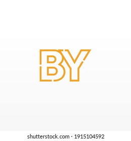 Abstract Initial Letter BY  Logo. Line Style isolated. Usable for Business and Technology Logos. Flat Vector Logo Design Template Element.