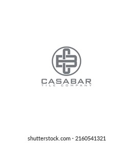 abstract initial letter C and B logo in grey color isolated in circle shape applied for tiles company logo design also suitable for the brands or companies that have initial name CB or BC