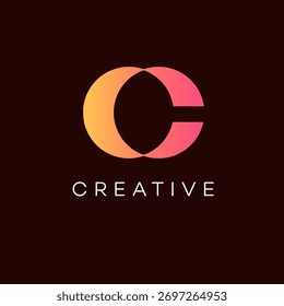 Abstract initial letter C. Combination of letters O and C logo. Flat vector logo design template element.