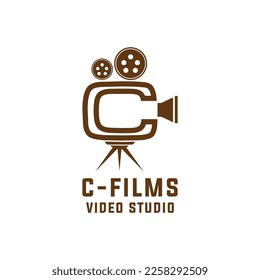 Abstract Initial Letter C Combined with Movie Camera Style Concept.