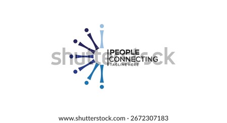 Abstract Initial Letter C Connecting People Logo Vector  Design Template