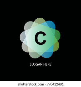 Abstract initial letter C creative logo for company brand