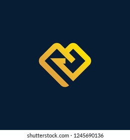 Abstract Initial Letter C G Mountain logo design vector inspiration