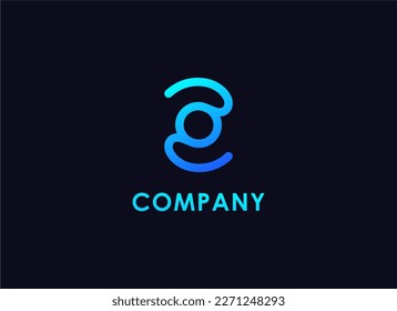 Abstract Initial Letter C and G  Logo. Geometric Line Shapes Letter CG GC Isolated on Black Background. Suitable For Business and Branding Logos. Flat Design Vector Template Elements