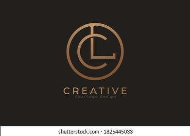 Abstract initial letter C and L logo,circle line and letter CL combination, usable for branding and business logos, Flat Logo Design Template, vector illustration