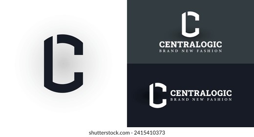 abstract initial letter C and L logo in blue color isolated in white background applied for minimalist premium men's accessory brand logo also suitable for the brand that has initial name CL or LC