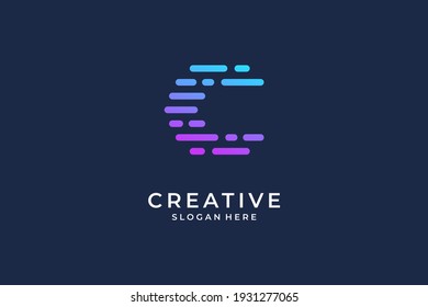 abstract Initial letter C logo design inspiration