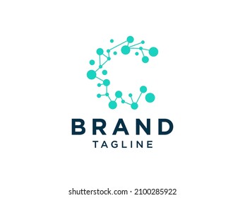 Resumen Logo De La Letra Inicial C. Circular verde de estilo de originami redondeado aislado en fondo blanco. Usable para logotipos de empresas y marcas. Elemento de plantilla de diseño de logotipo de vectores planos