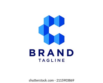 Resumen Logo De La Letra Inicial C. Colorido estilo Circular redondeado de originami aislado en fondo blanco. Usable para Logos de Negocios y Tecnología. Elemento de plantilla de diseño de logotipo de vectores planos.