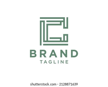 Abstract Initial Letter C  Logo. Geometric Linear Style isolated on White Background. Usable for Business and Branding Logos. Flat Vector Logo Design Template Element.